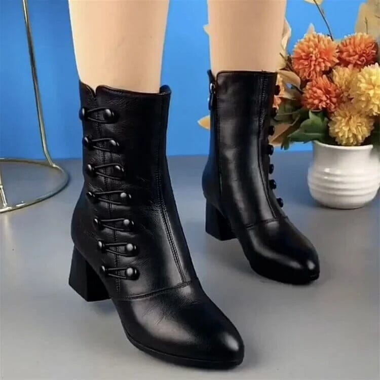 Bota Italiana Cano Curto Em Couro Ecológico Premium - Oferta Válida Apenas Hoje! Bota Italiana MRL-116 Miralleve