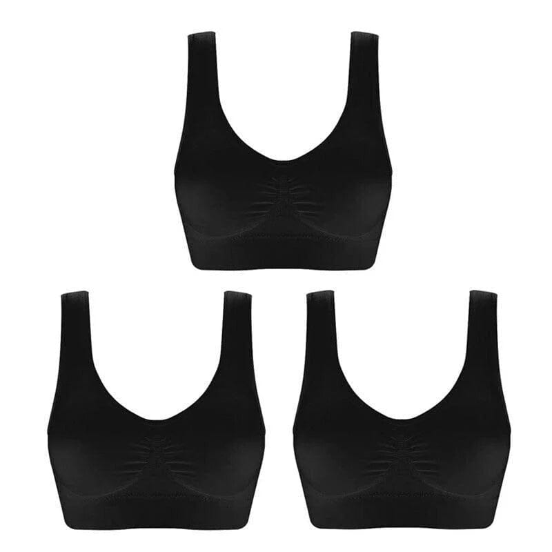 Sutiã Confort Milena - Queima de Estoque + Envio Grátis (Compre 1 Leve 3) Sutiã Confort MRL-059 Miralleve 3 Pretos P (36 - 38)
