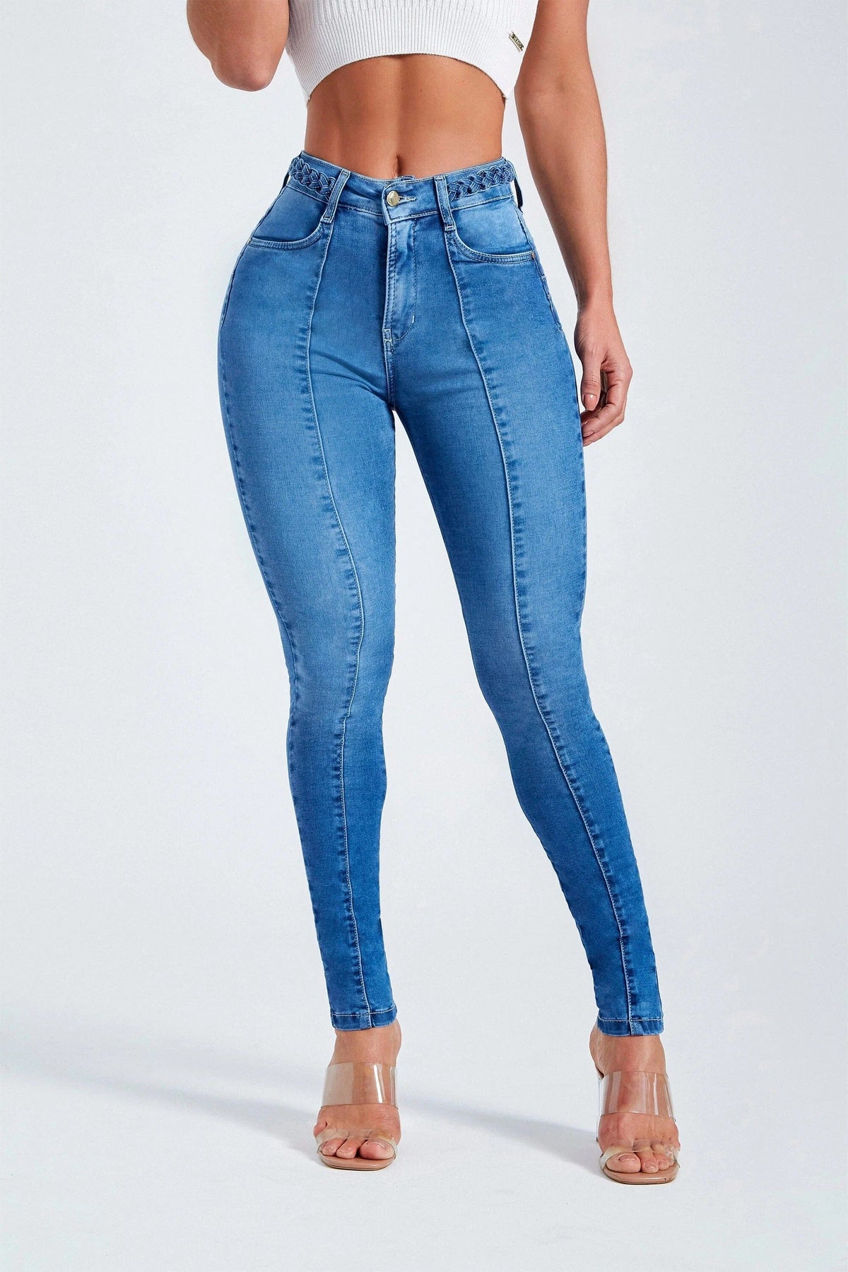 Calça Jeans Modeladora Apaixonante Skinny Cós Alto Calça Jeans MRL-124 Miralleve 