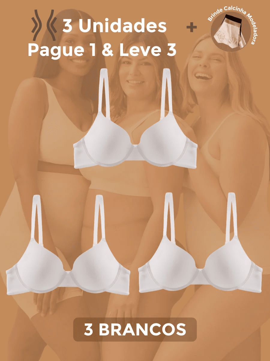 Sutiã de Sustentação Allure -[Pague 1 & Leve 3] + Brinde Calcinha Modeladora Sutiã Sustentação MRL-025 Miralleve 