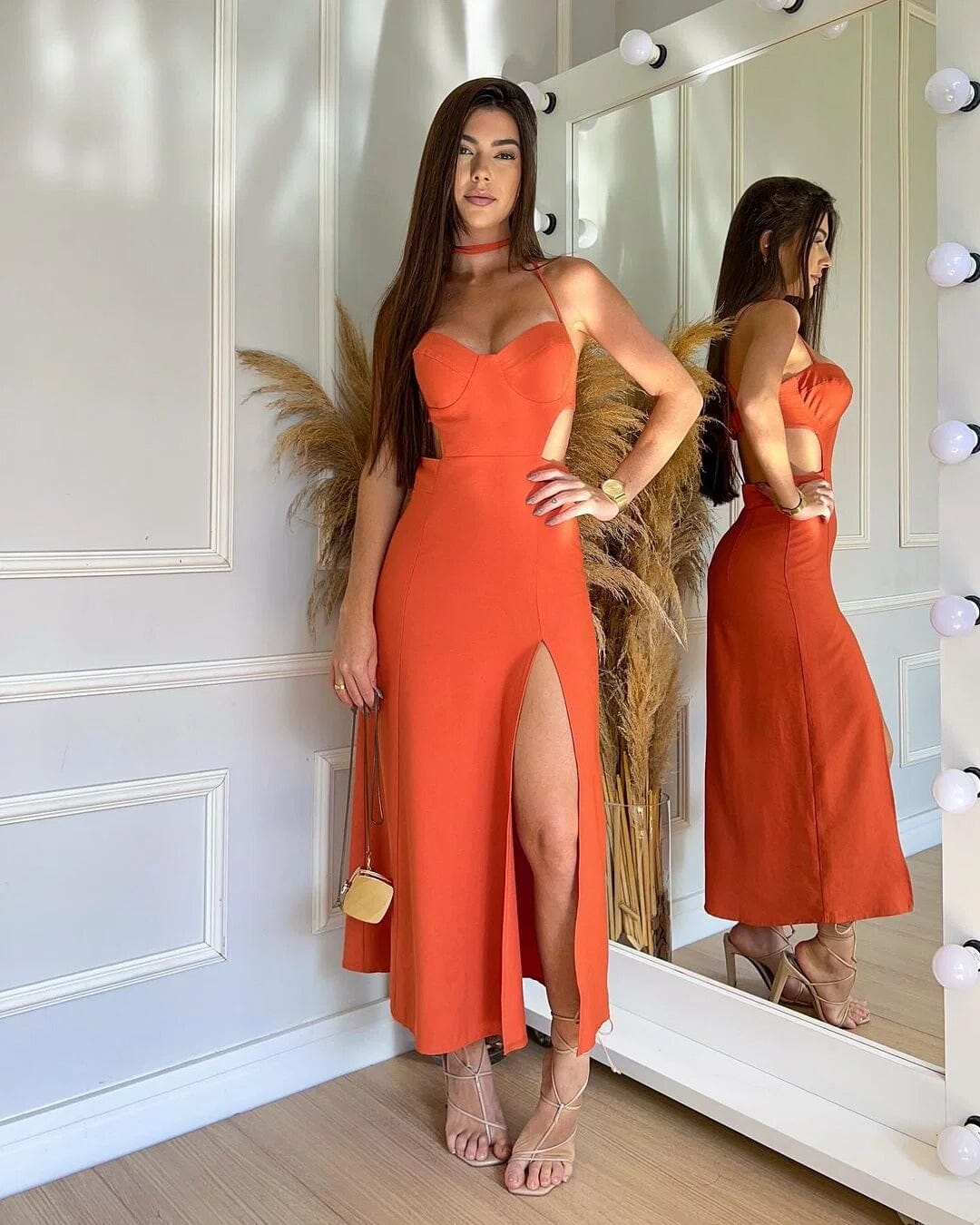 Vestido Catarina Vestido Catarina MRL-051 Miralleve PP Laranja 
