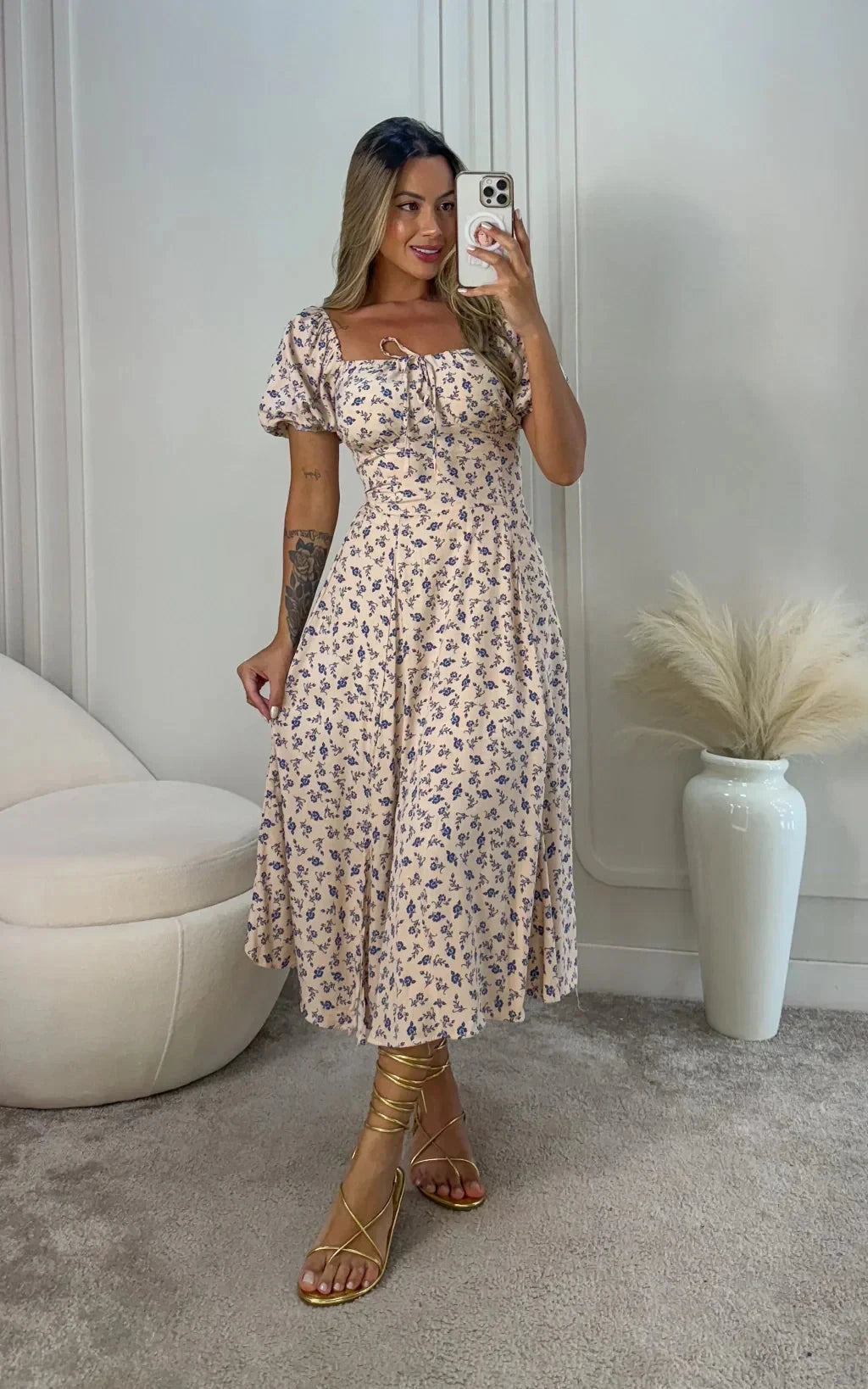 Vestido Jasmine Vestido Jasmine MRL-041 Miralleve PP Nude/Azul 